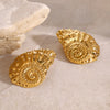 Aretes “Caracola Dorada” en Acero Inoxidable